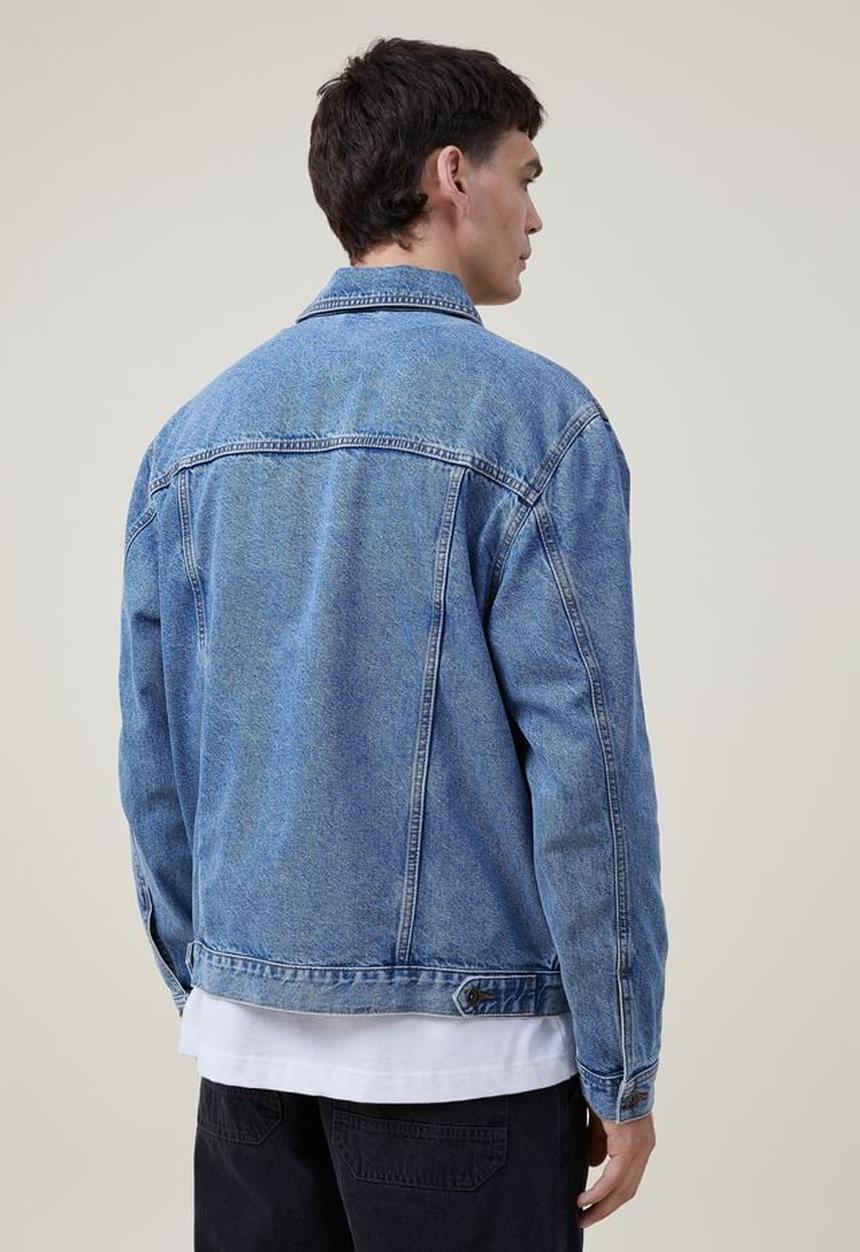 Cotton On - Seattle trucker jacket - 90S blue denim