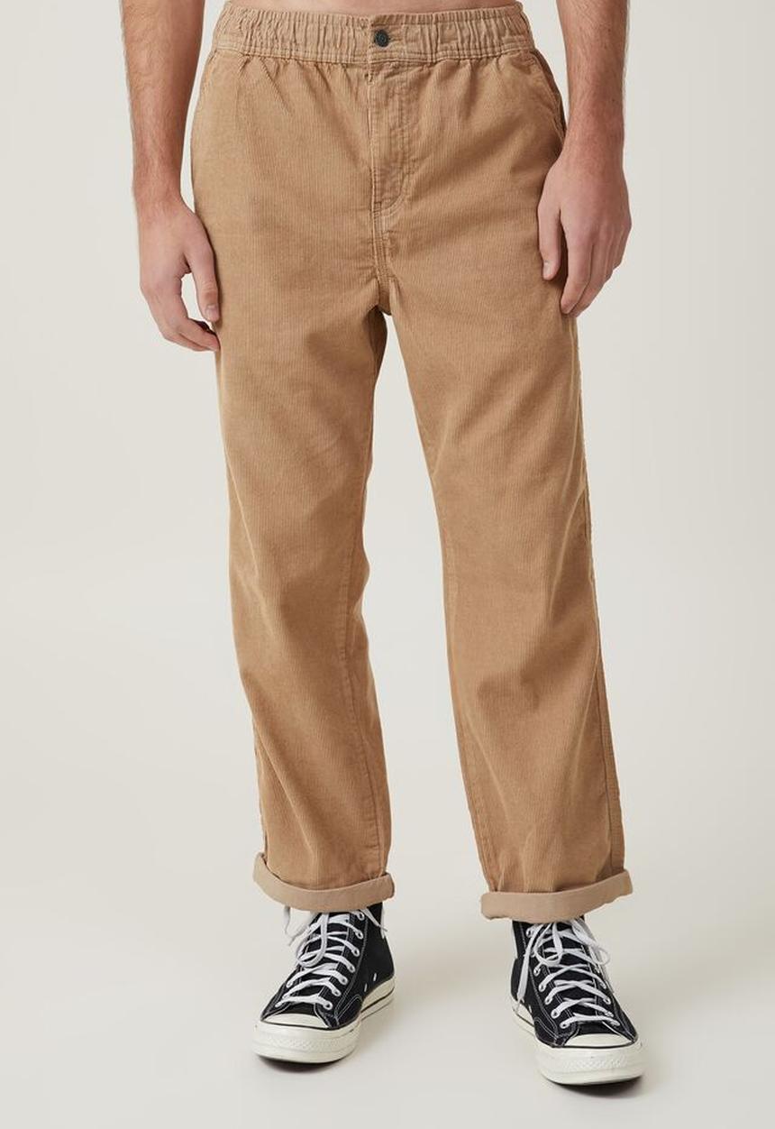 Cotton On - Elastic worker pant - pebble cord