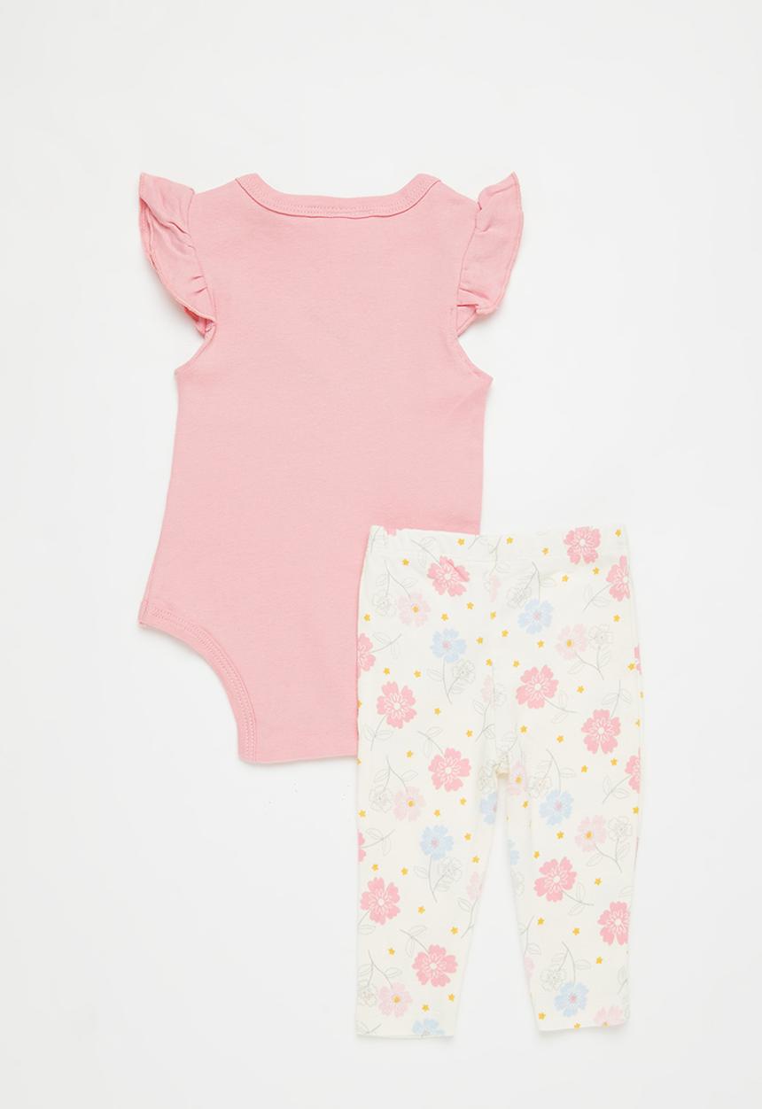 Pop Candy - Baby girls frilled  romper set - pink