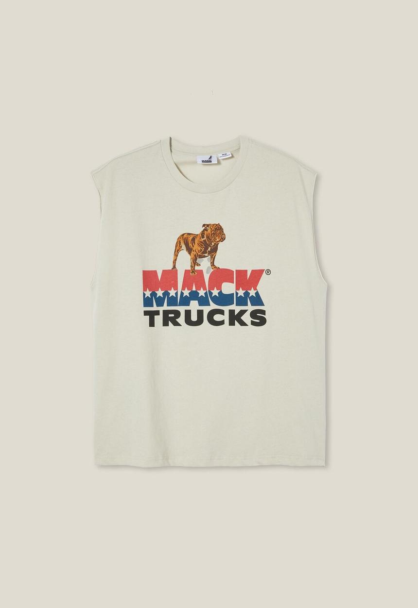 Cotton On - Mack trucks oversized muscle - lcn mac ivory / american dog