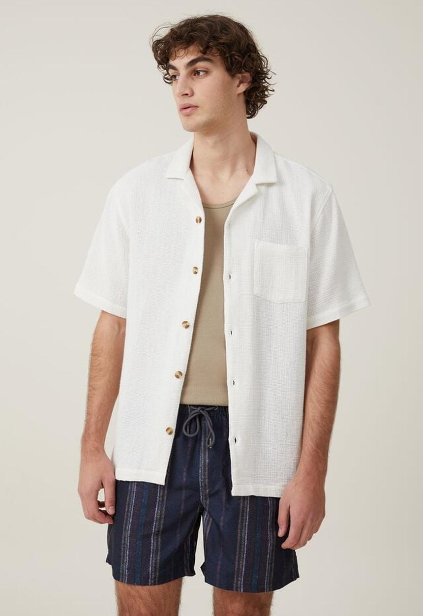 Cotton On - Kahuna short - textured navy stripe