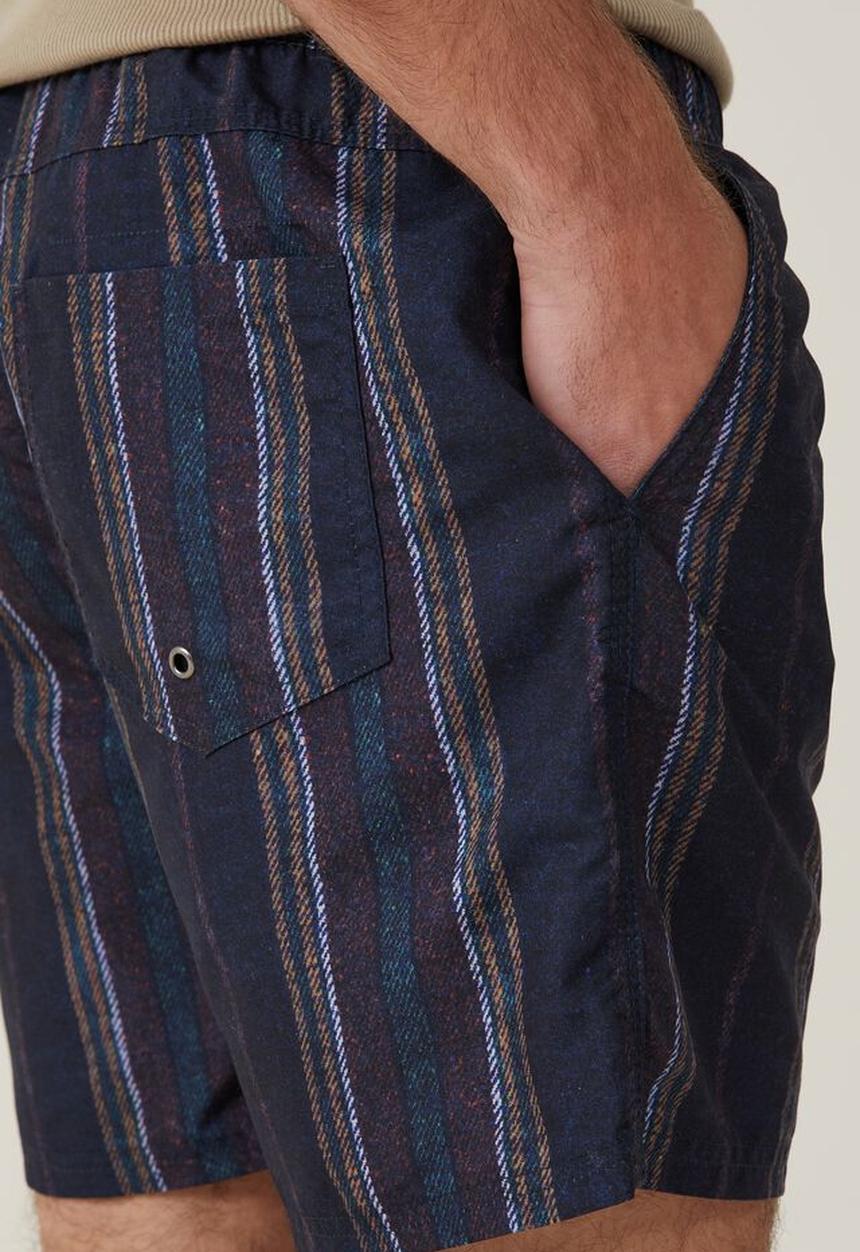 Cotton On - Kahuna short - textured navy stripe