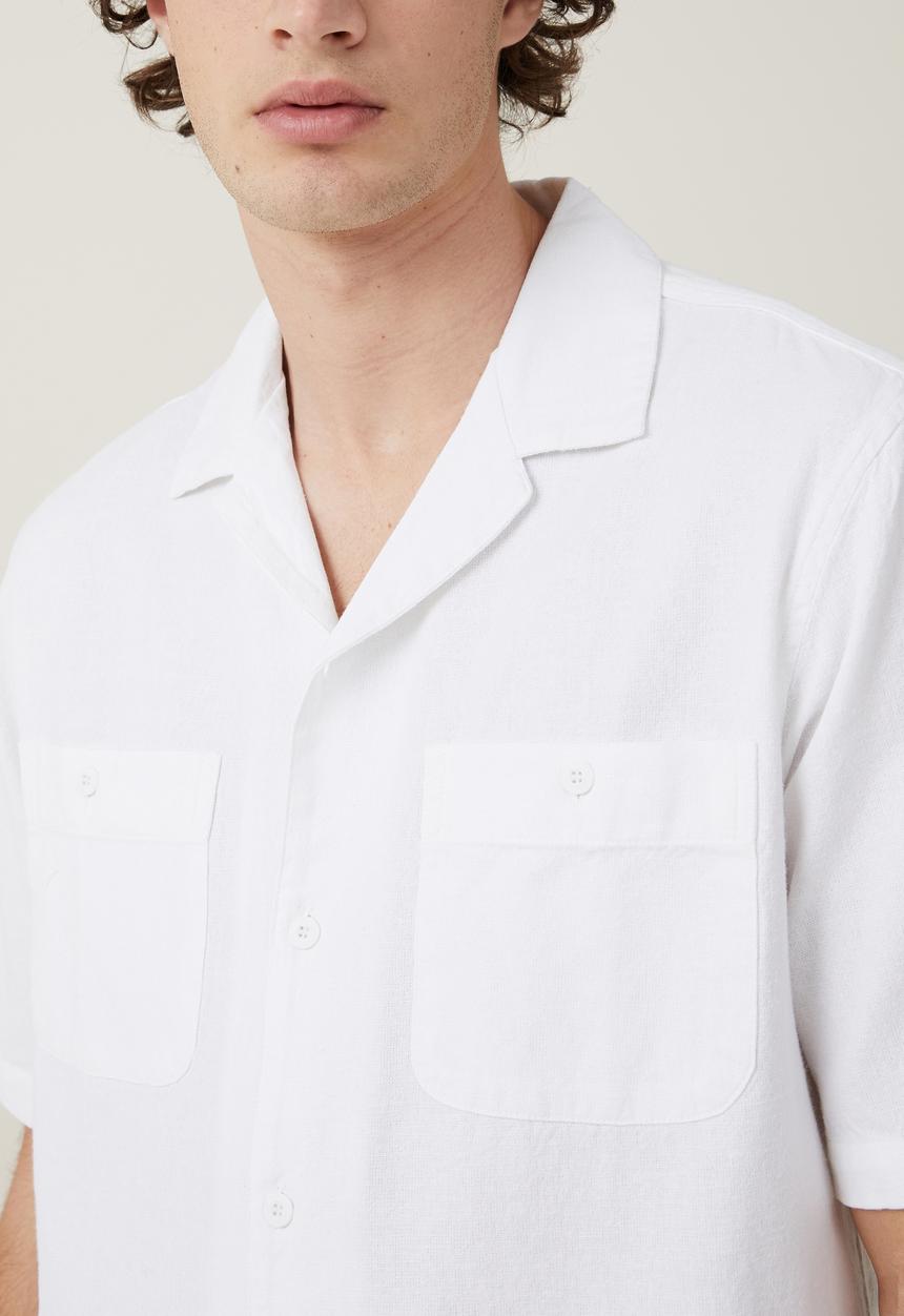 Cotton On - Utility short sleeve shirt - white