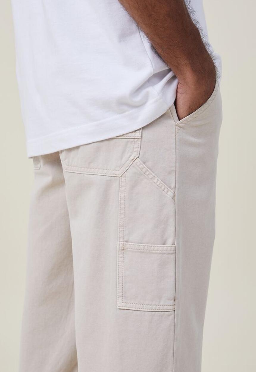 Cotton On - Loose fit pant - carpenter washed stone twill