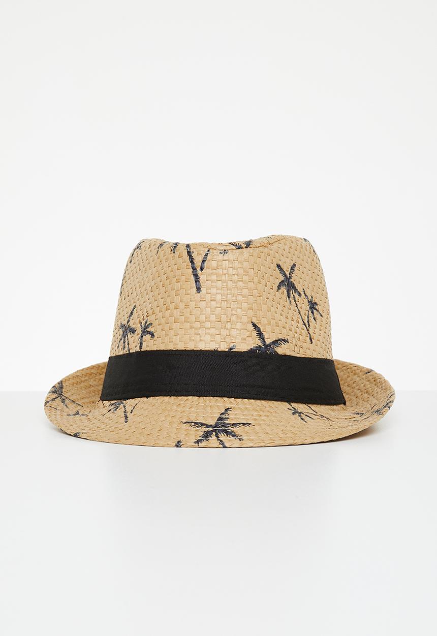 Pop Candy - Boys straw hat - beige & black
