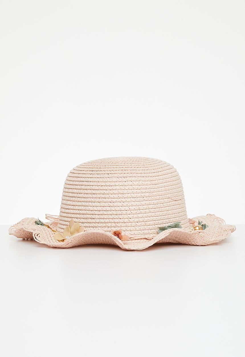 Pop Candy - Girls flower detail hat - light pink