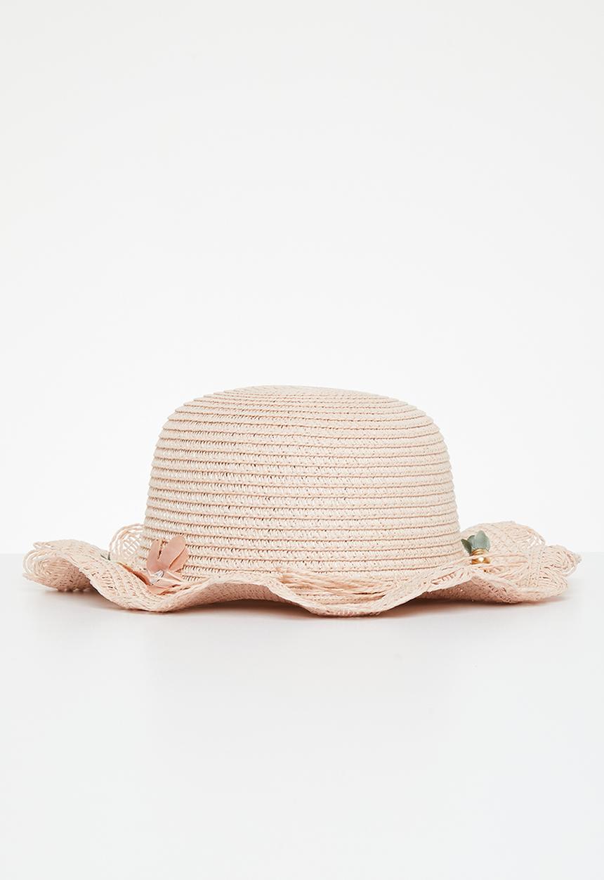 Pop Candy - Girls flower detail hat - light pink