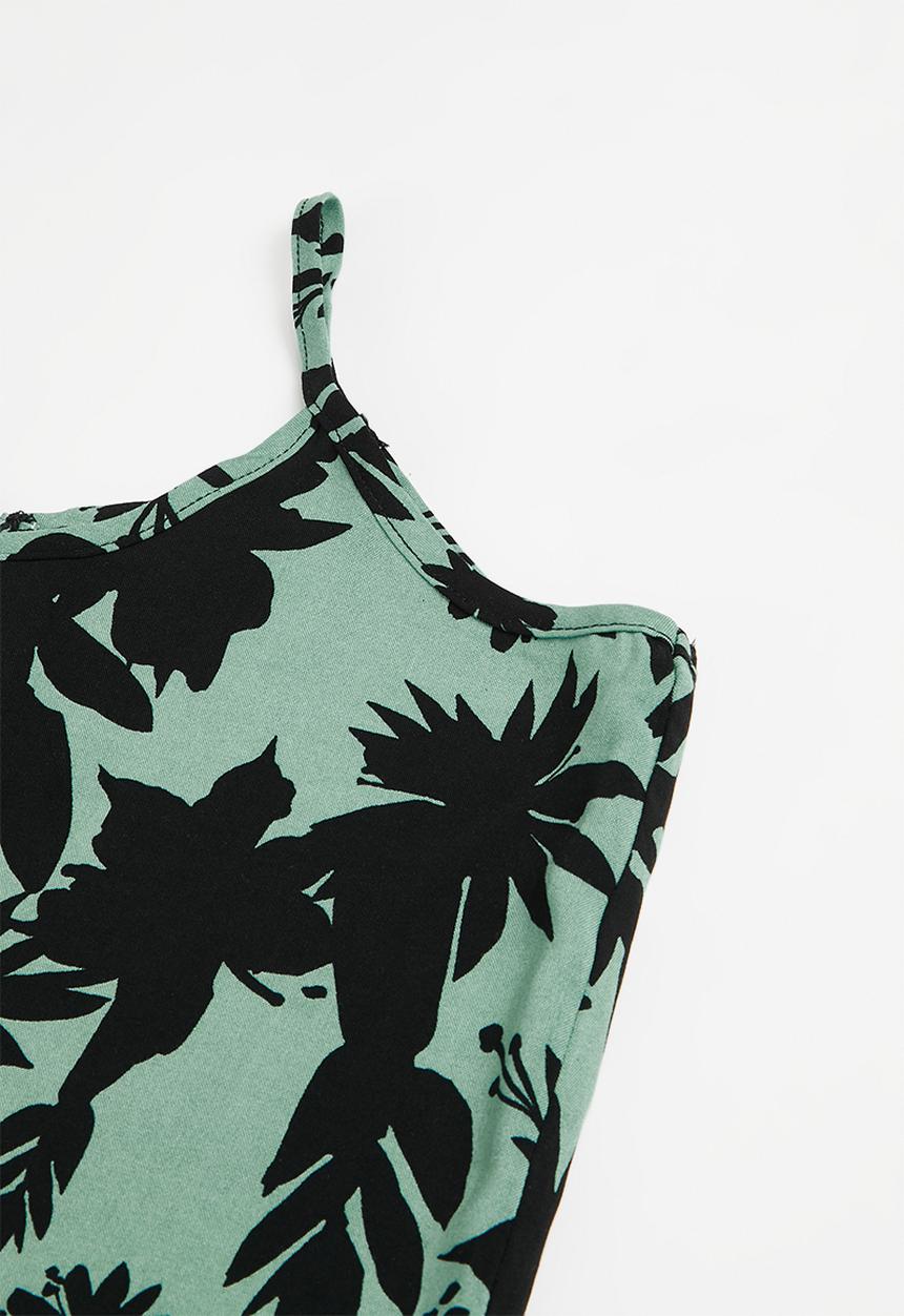 Rebel Republic - Cami & short set - green & black 