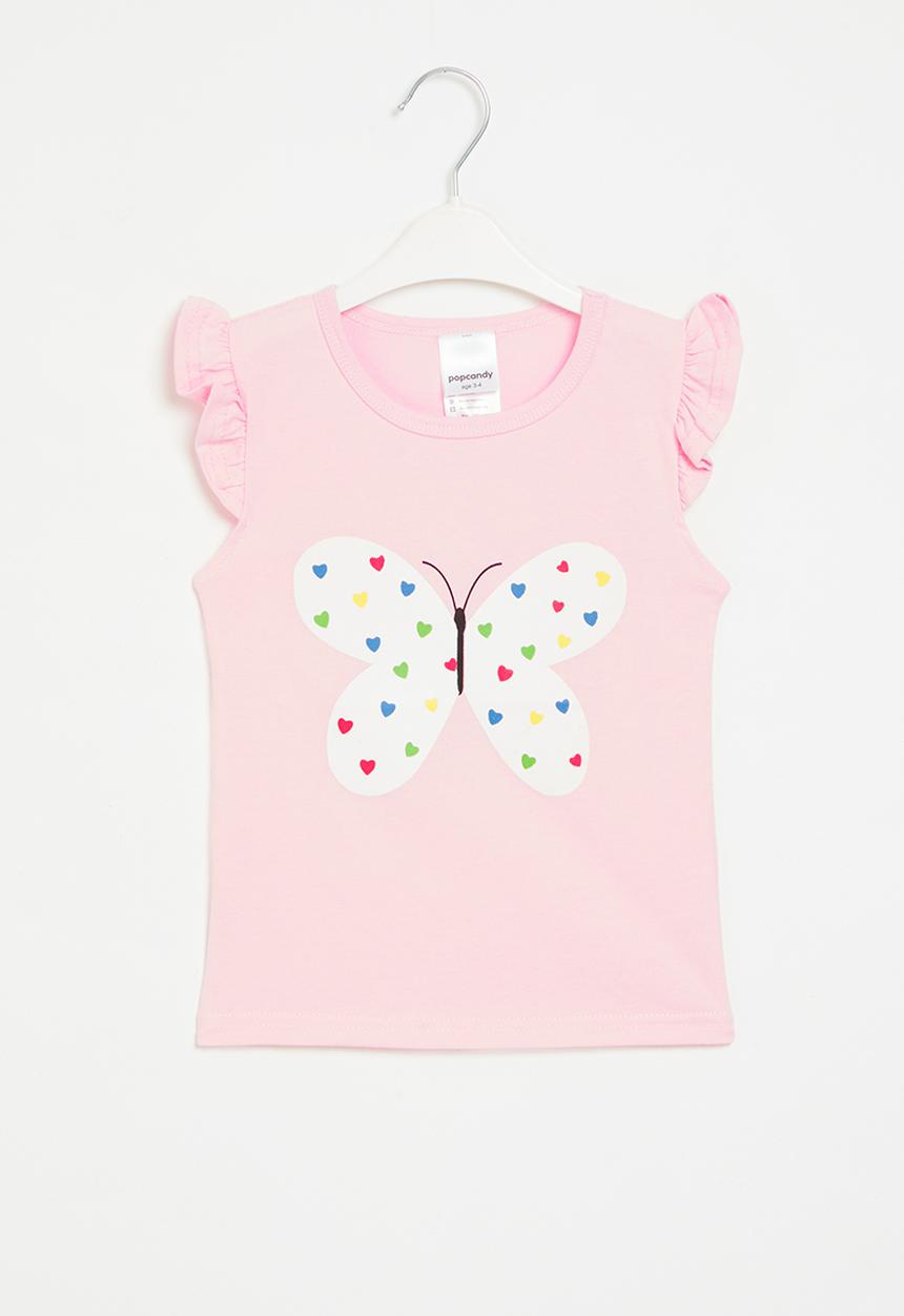Pop Candy - Frill sleeve tee - pink