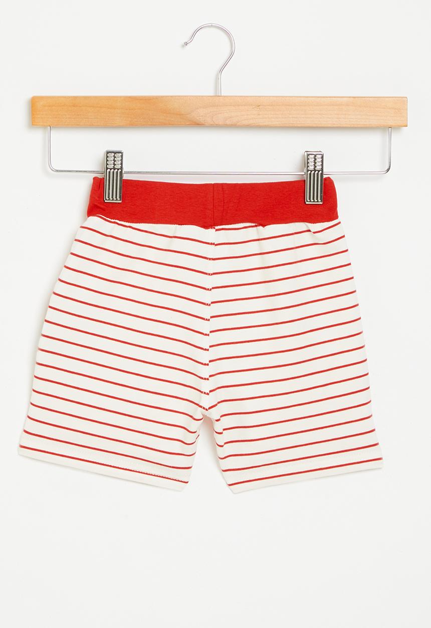 Pop Candy - Stripe shorts - red & white