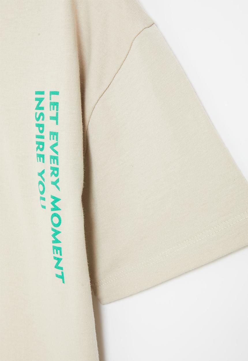 Rebel Republic - Boys printed tee - stone