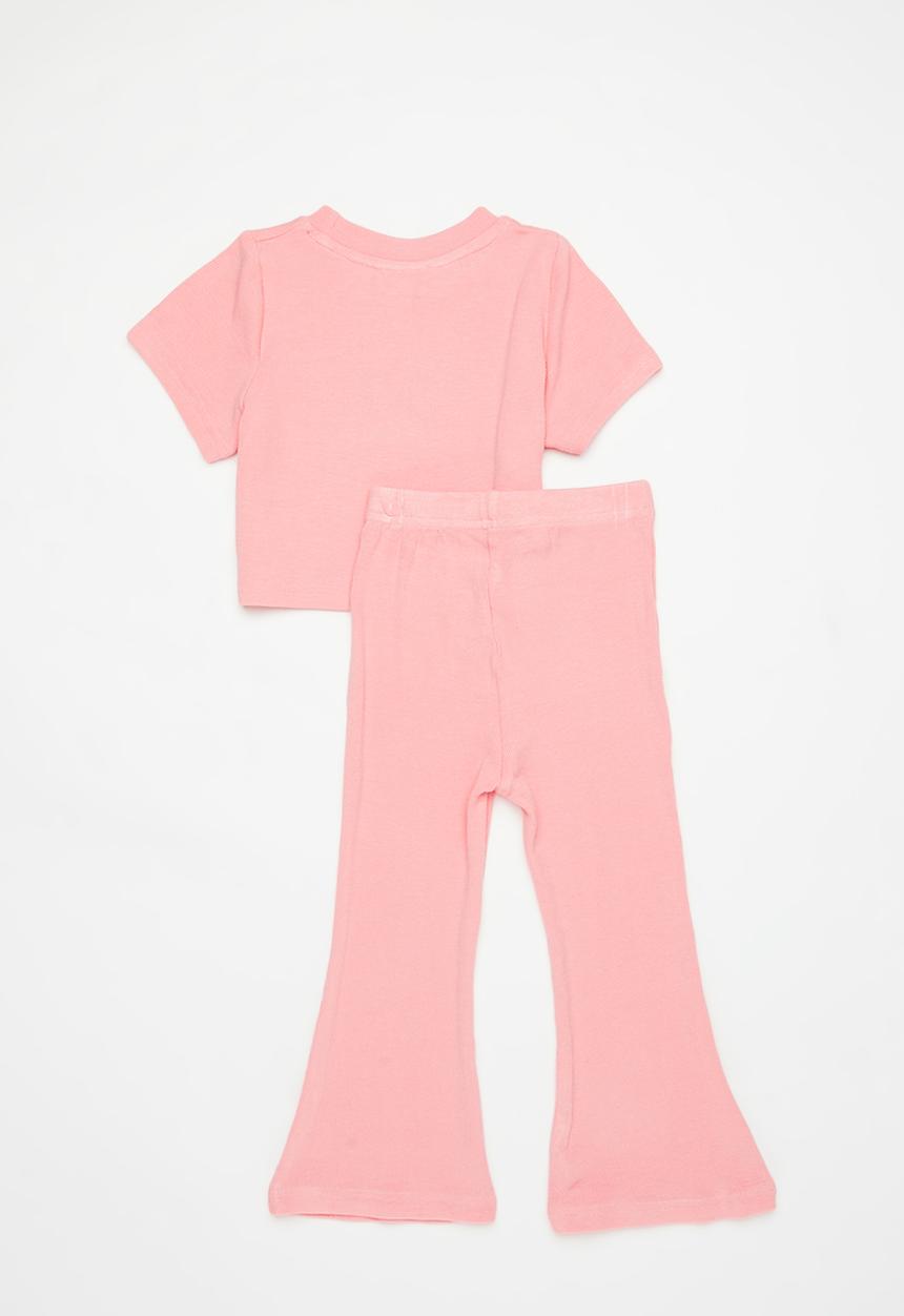 Pop Candy - Tee & flare legging set - pink
