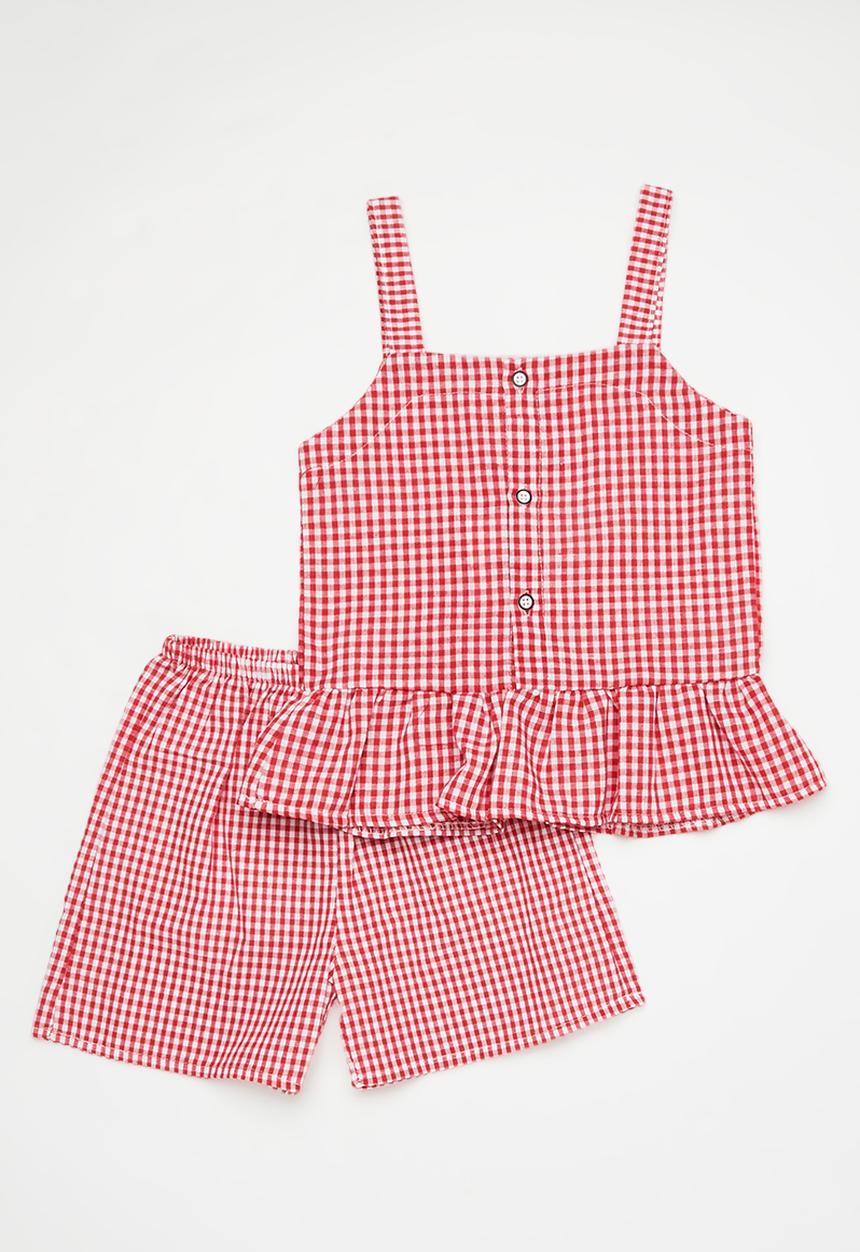 Pop Candy - Top & short set - red & white