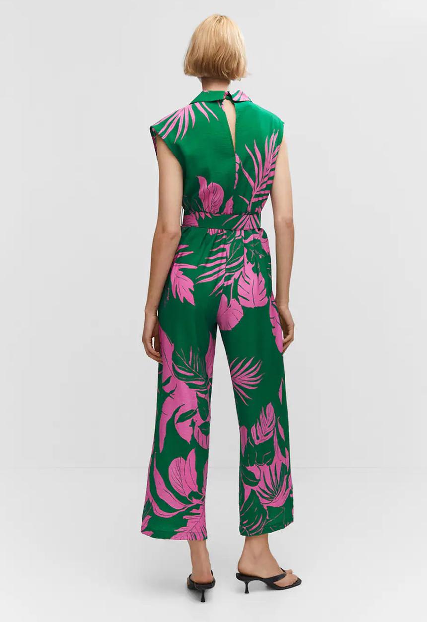 MANGO - One-piece suit mila - green & pink
