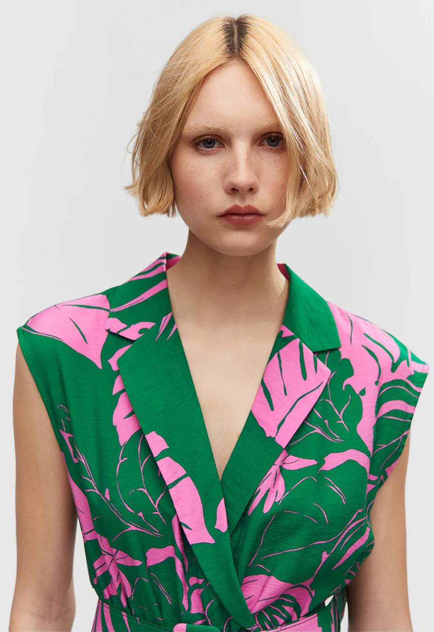 MANGO - One-piece suit mila - green & pink