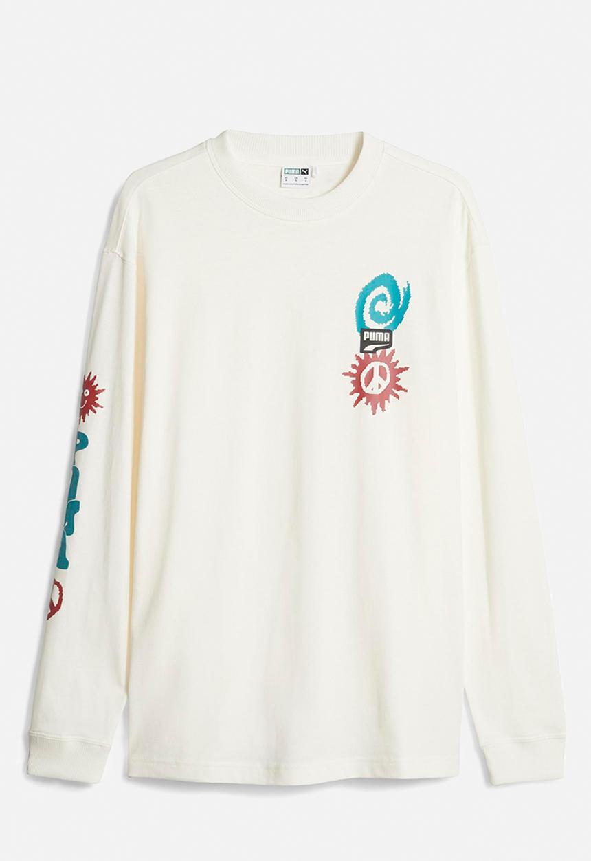 PUMA - Downtown long sleeve tee - warm white 