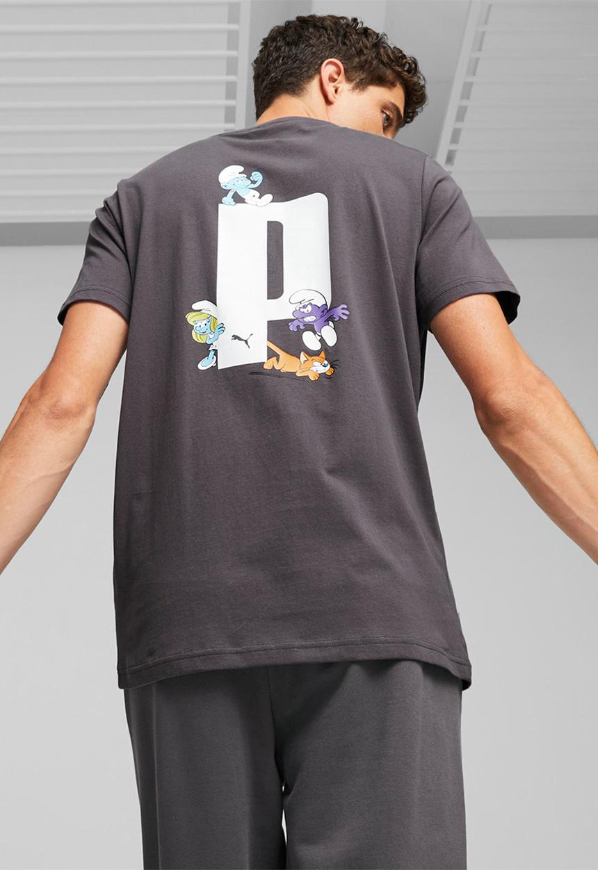 PUMA - Puma X The Smurfs graphic tee - charc grey