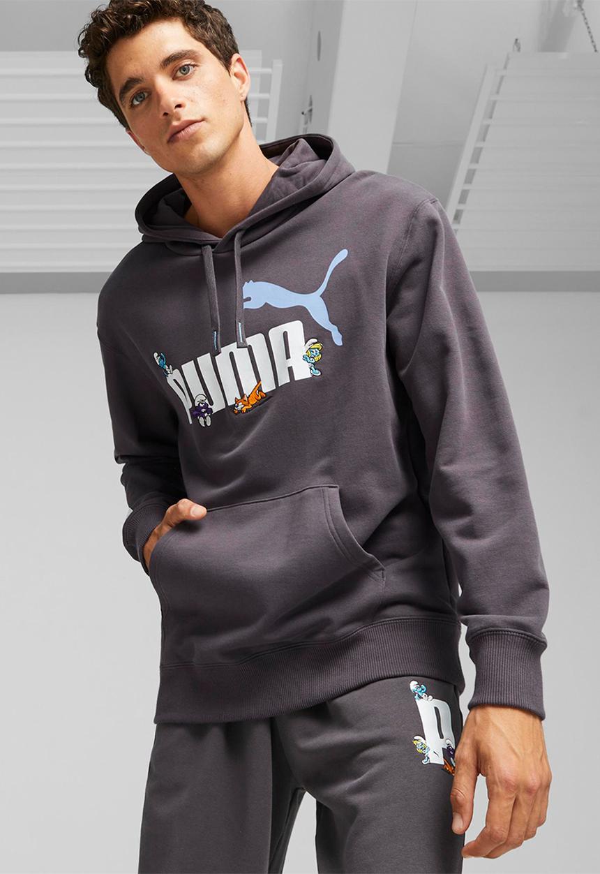 PUMA - Puma x Smurfs graphic hoodie - charcoal grey 