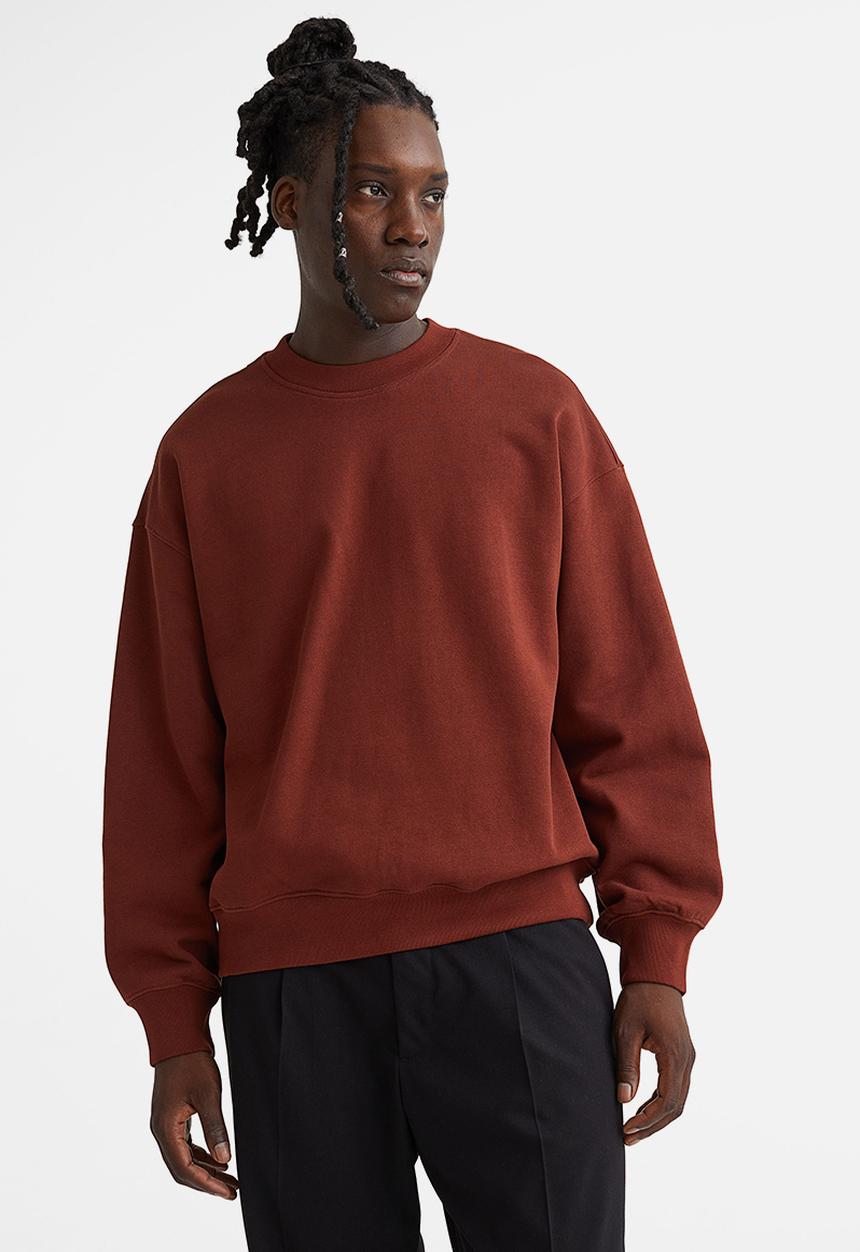 H&M - Oversized fit cotton sweatshirt - rust red