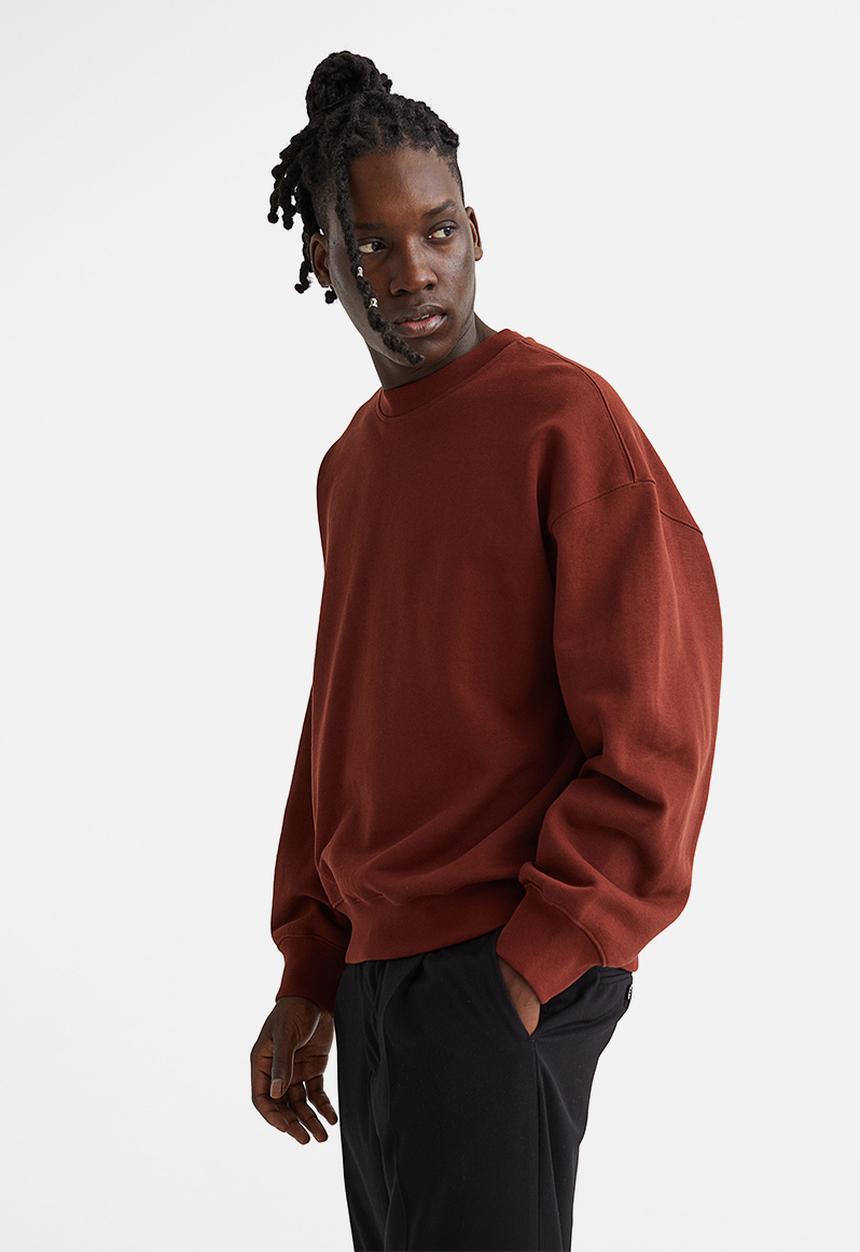 H&M - Oversized fit cotton sweatshirt - rust red