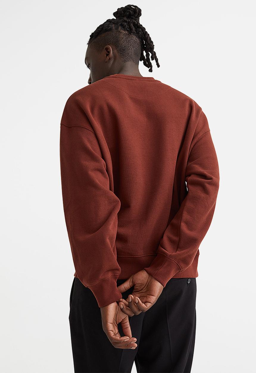 H&M - Oversized fit cotton sweatshirt - rust red