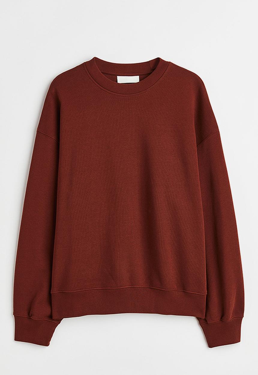 H&M - Oversized fit cotton sweatshirt - rust red
