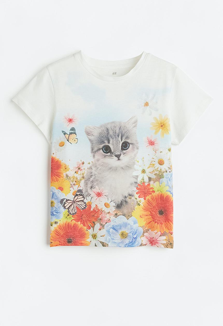 H&M - Top - white / kitten 