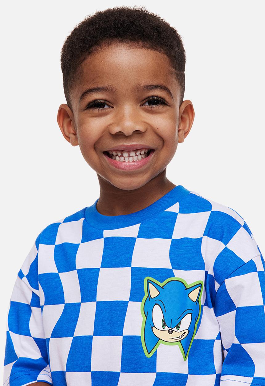 H&M - Printed t-shirt - bright blue / sonic the hedgehog