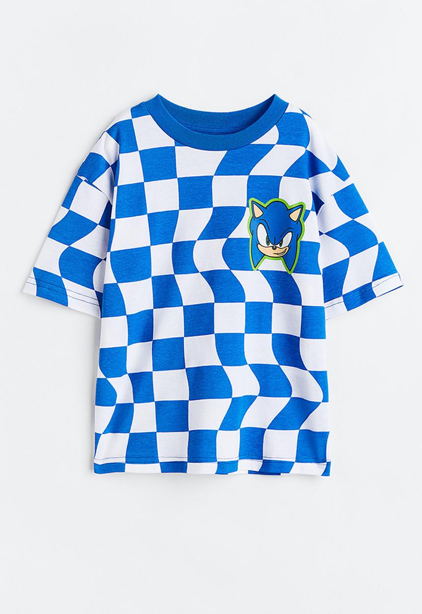 H&M - Printed t-shirt - bright blue / sonic the hedgehog