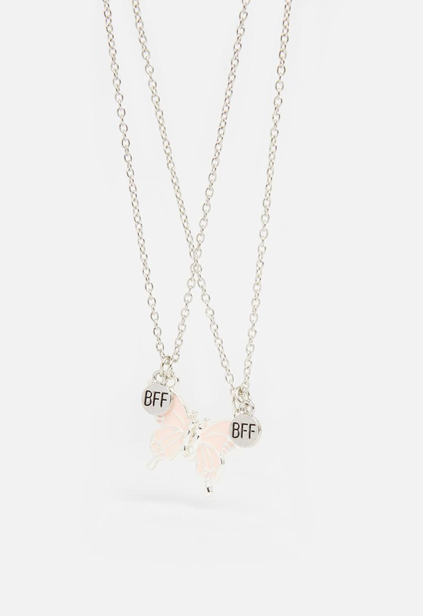 Pop Candy - Girls butterfly necklace - silver