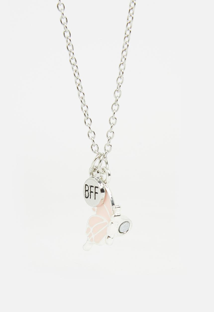 Pop Candy - Girls butterfly necklace - silver