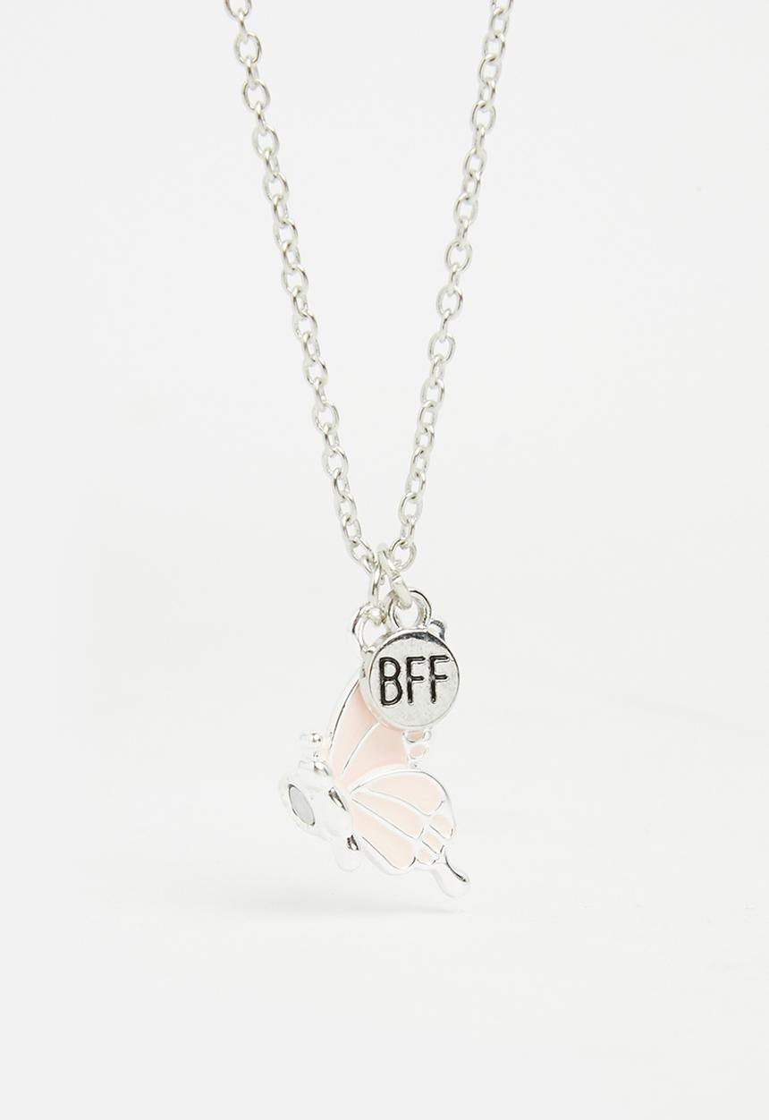 Pop Candy - Girls butterfly necklace - silver