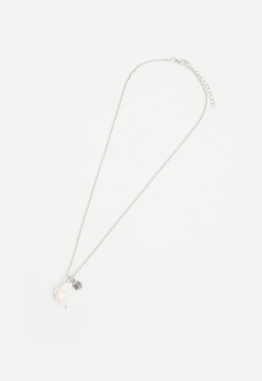 Pop Candy - Girls butterfly necklace - silver