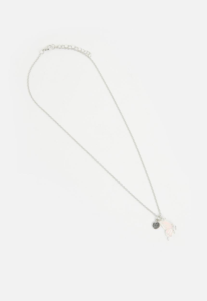 Pop Candy - Girls butterfly necklace - silver