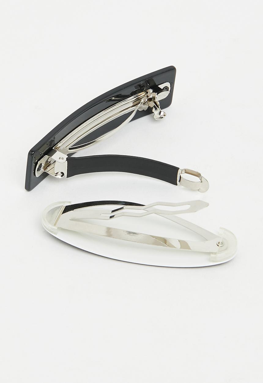 ERA by DJ Zinhle - 2 Pack era logo hair clips - black & white