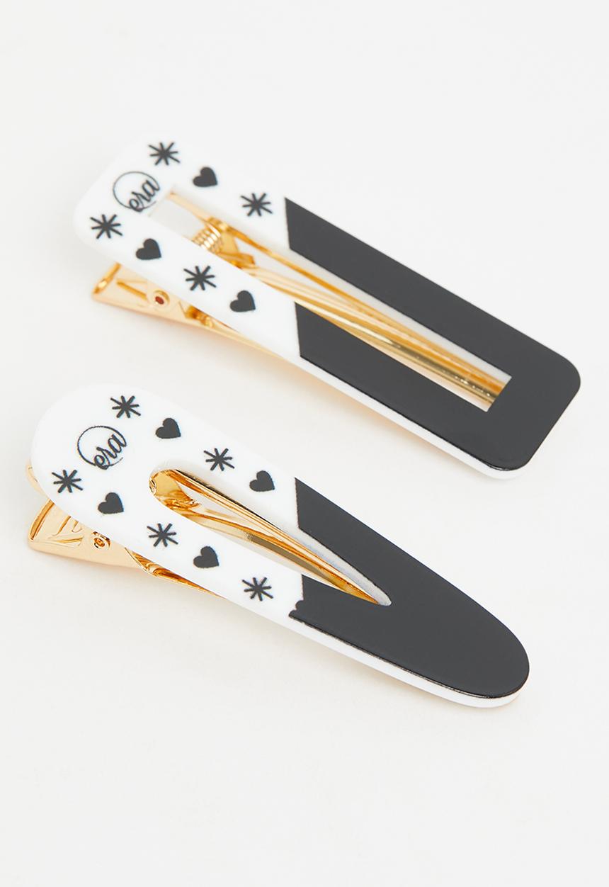 ERA by DJ Zinhle - 2 Pack london hair clips - black & white