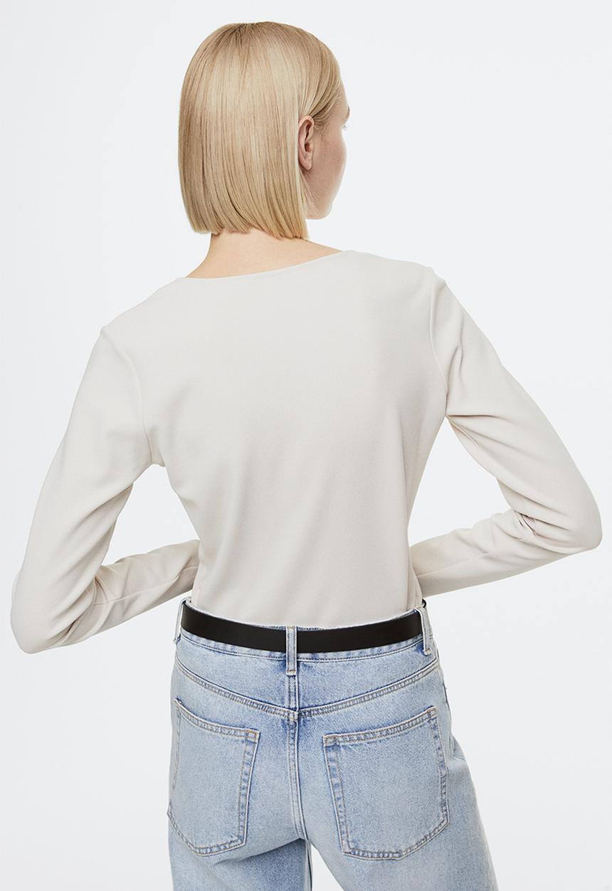 H&M - V-neck top - light beige