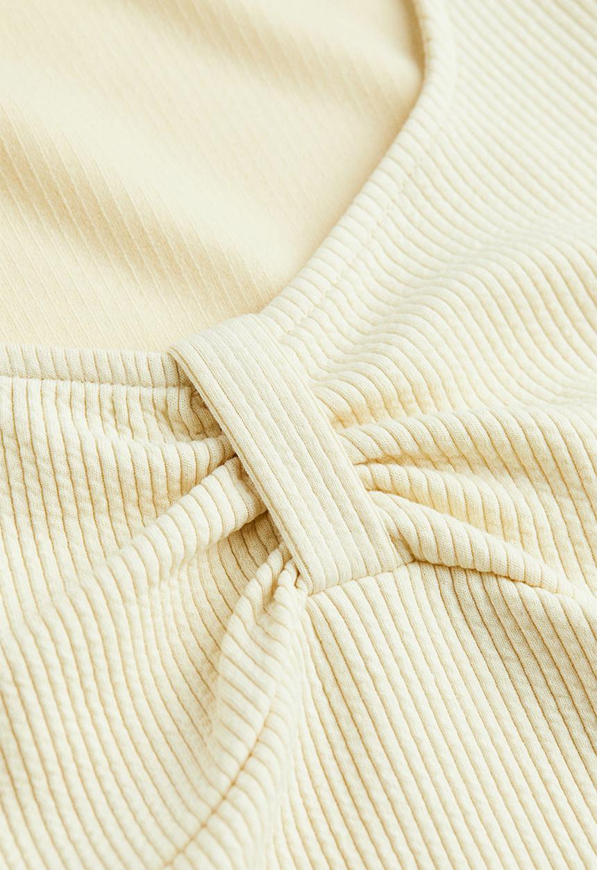 H&M - Ribbed jersey body - light beige 