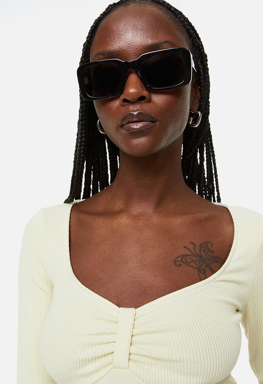 H&M - Ribbed jersey body - light beige 
