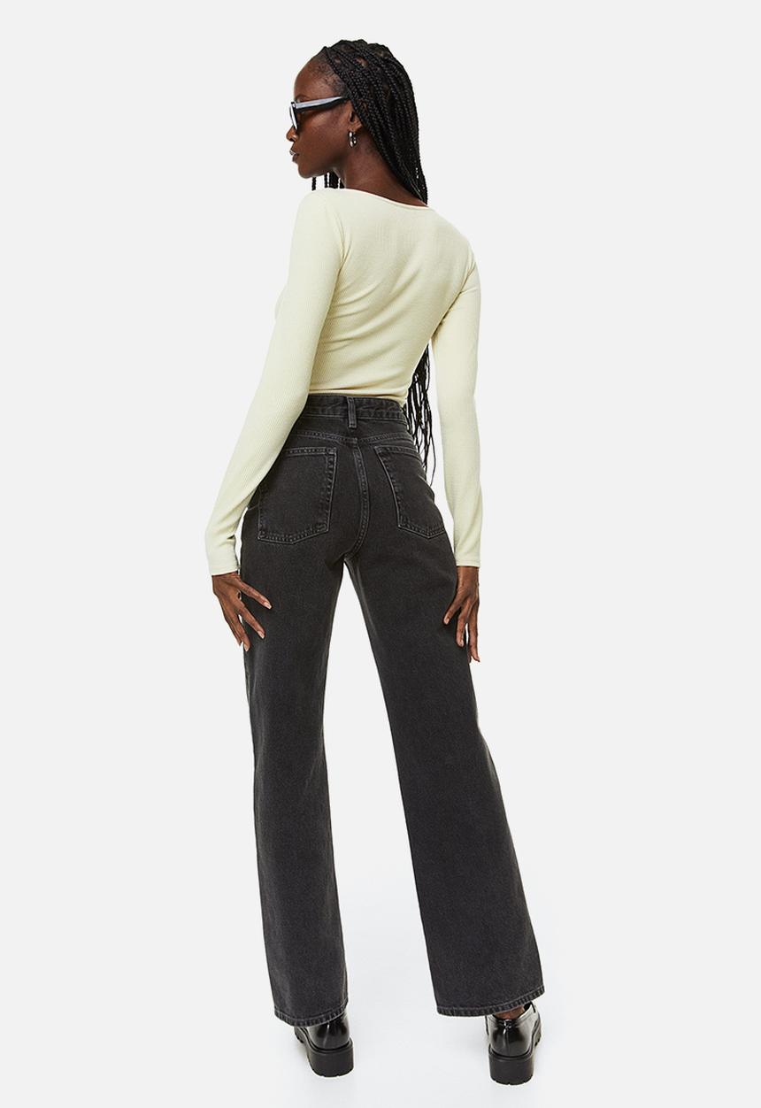 H&M - Ribbed jersey body - light beige 