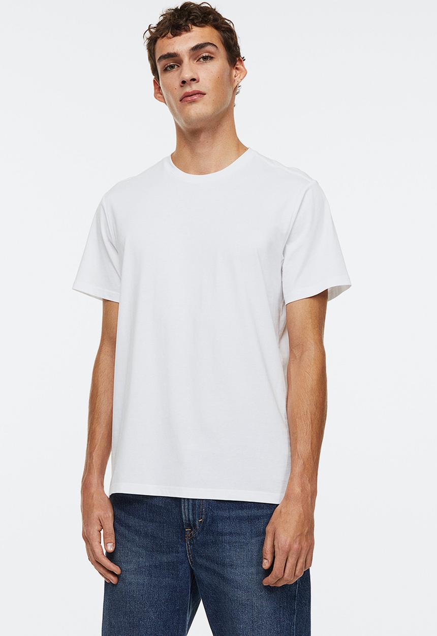 H&M - Regular fit pima cotton T-shirt - white