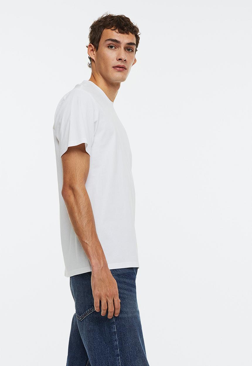 H&M - Regular fit pima cotton T-shirt - white