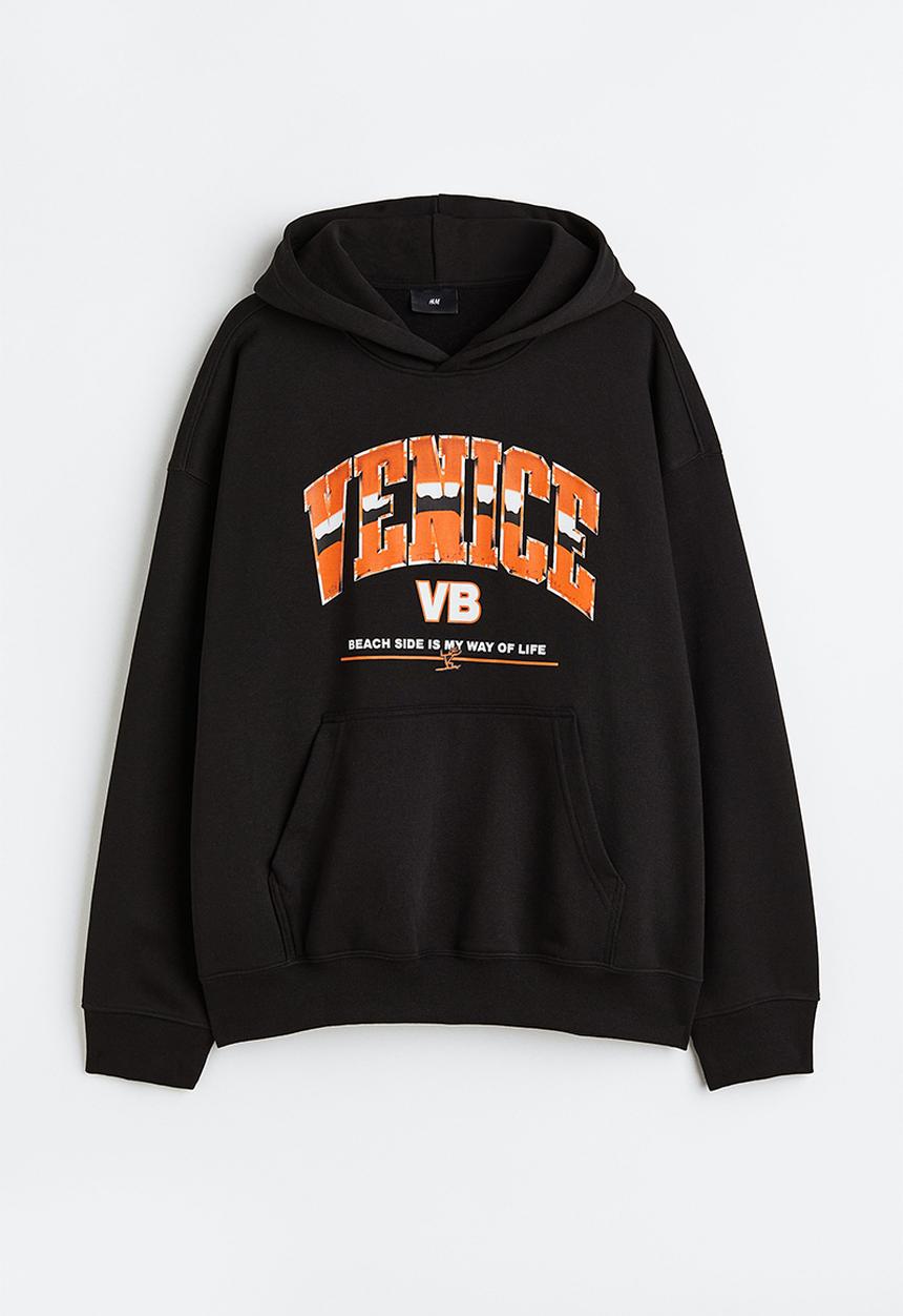 H&M - Oversized fit hoodie - black/venice