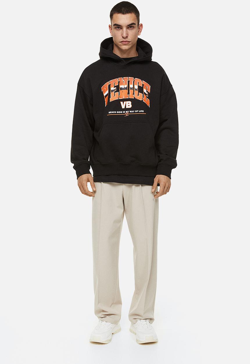 H&M - Oversized fit hoodie - black/venice