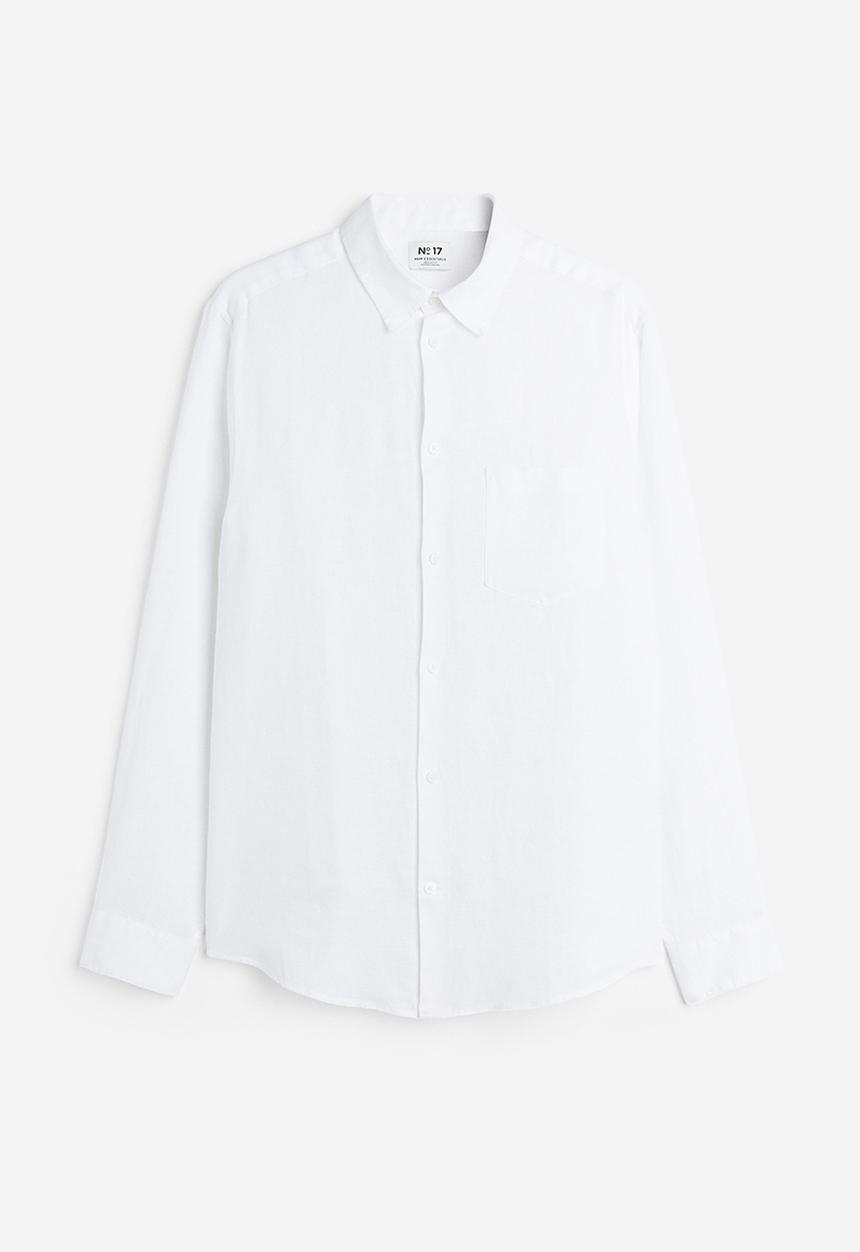 H&M - Regular fit linen shirt - white