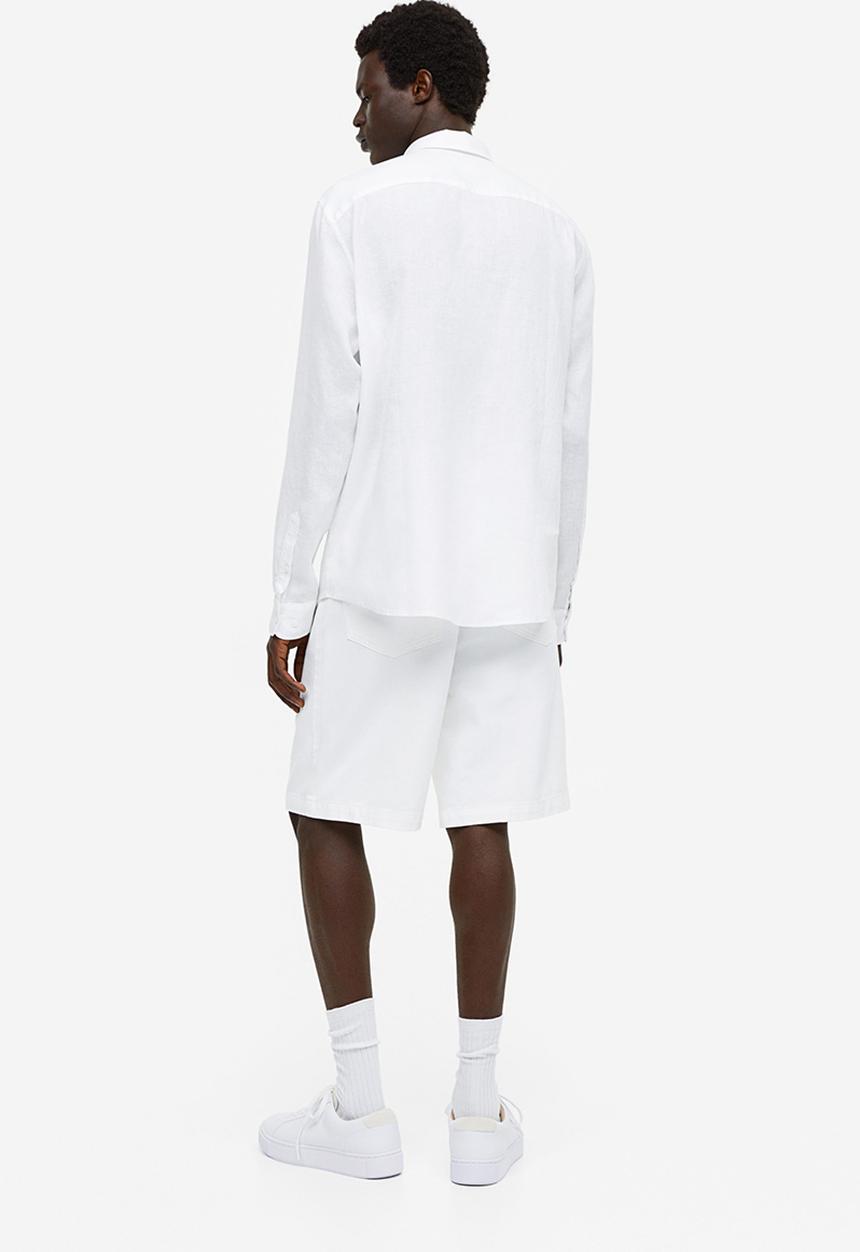 H&M - Regular fit linen shirt - white