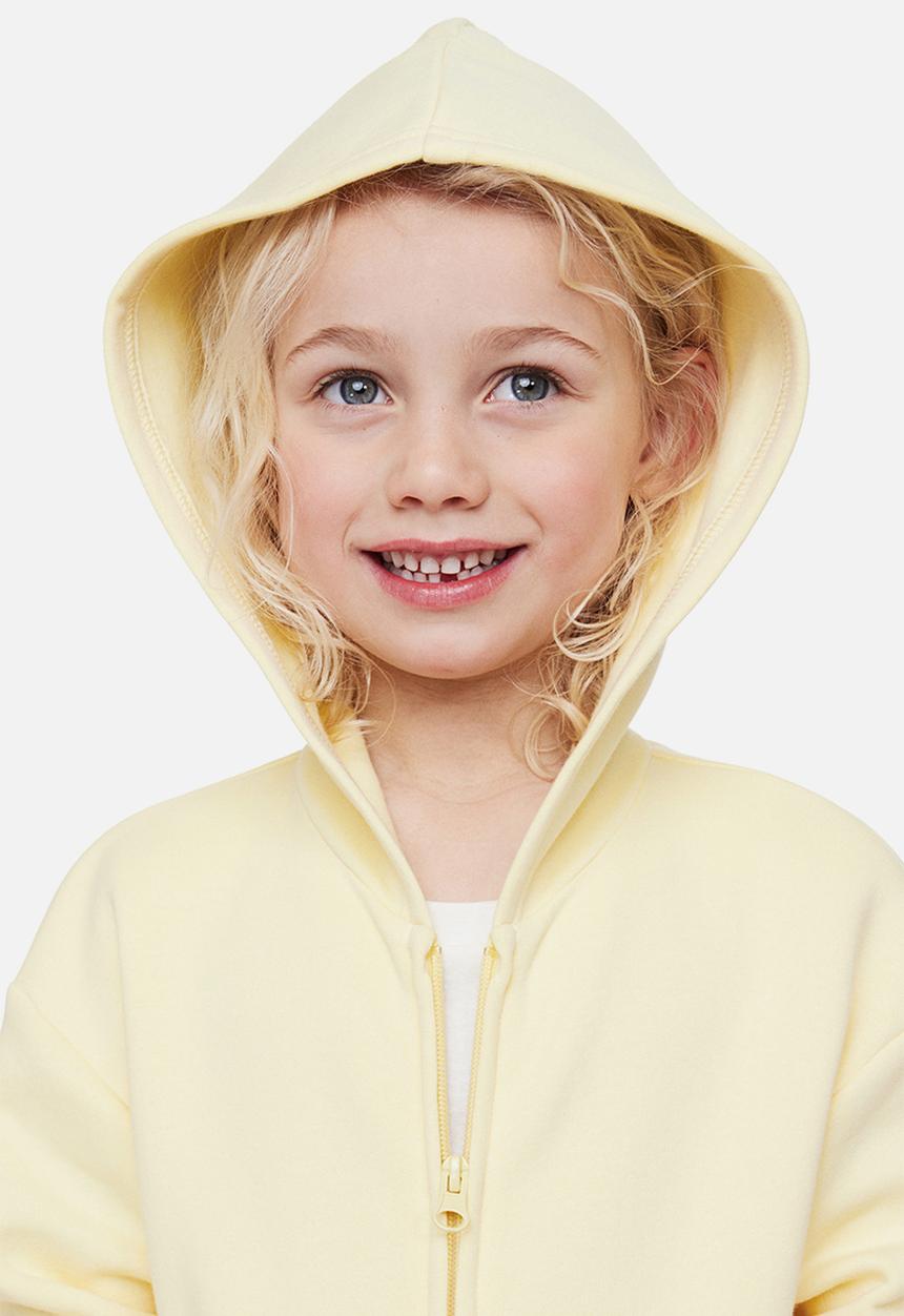 H&M - Zip-through hoodie - light yellow 