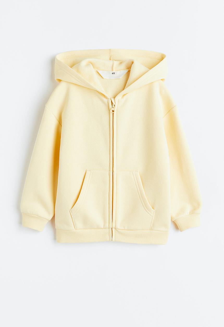H&M - Zip-through hoodie - light yellow 