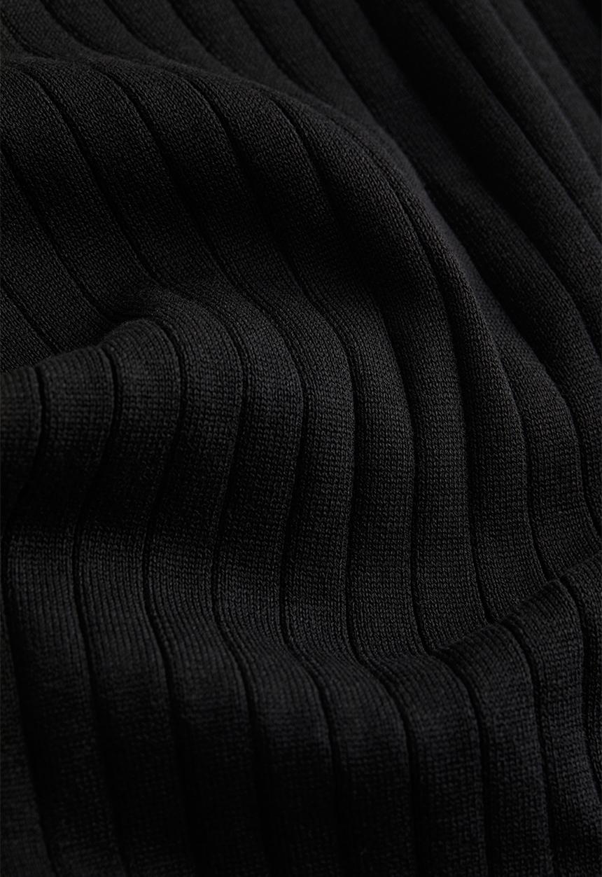 H&M - Regular fit rib-knit T-shirt - black