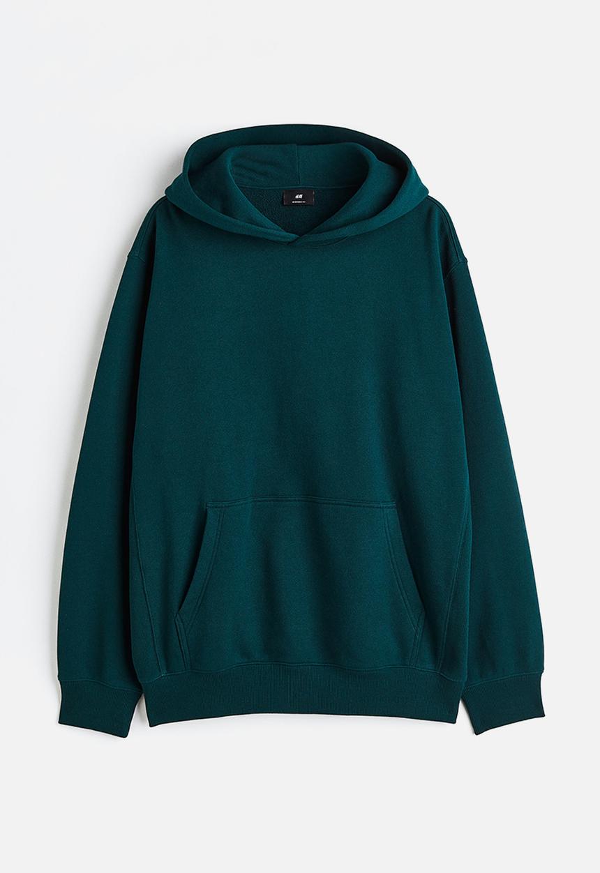 H&M - Oversized fit cotton hoodie - forest green